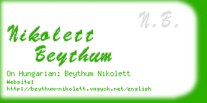 nikolett beythum business card